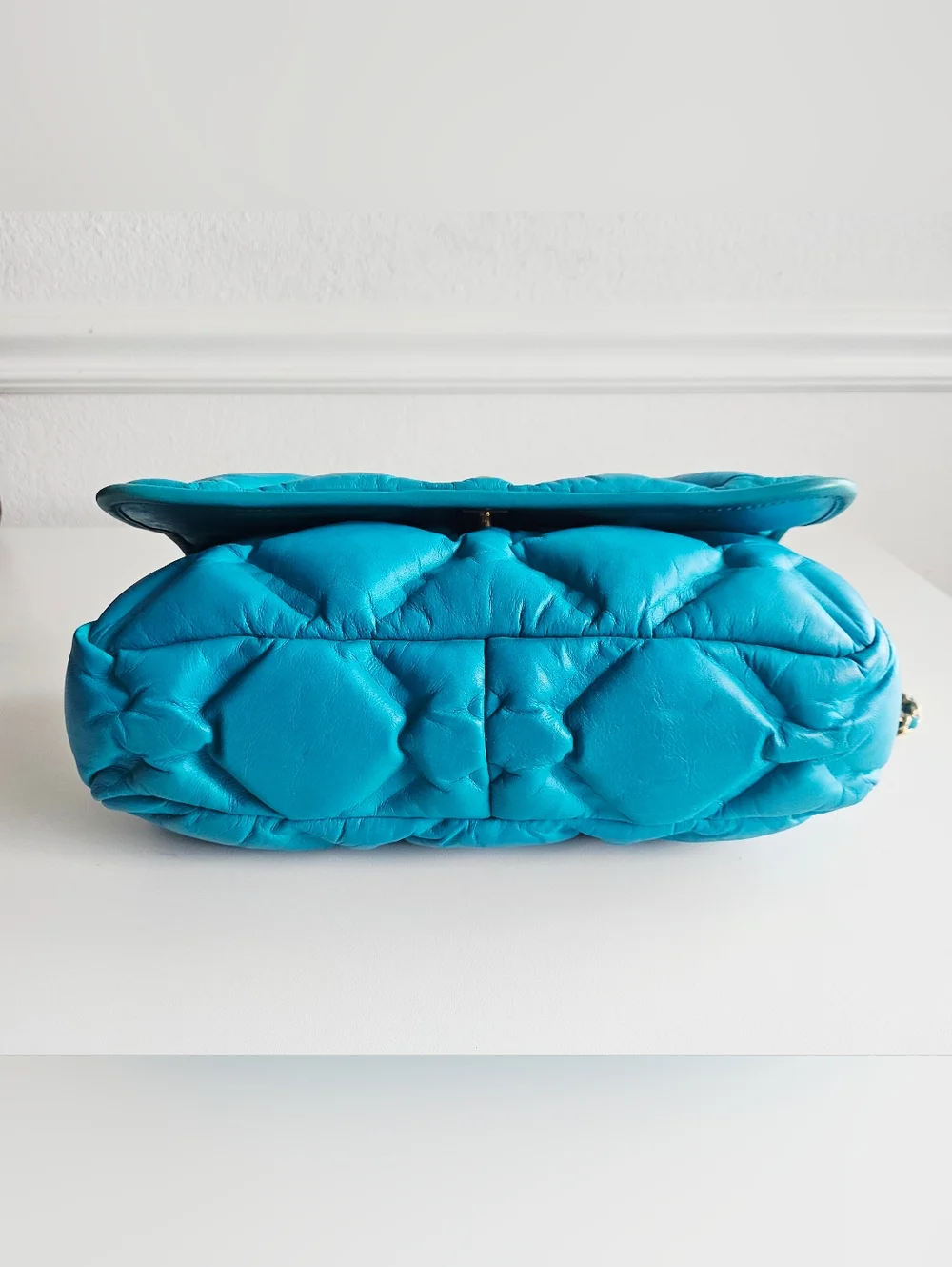 Chanel Turquoise Quilted Calfskin Large Flap Bag
